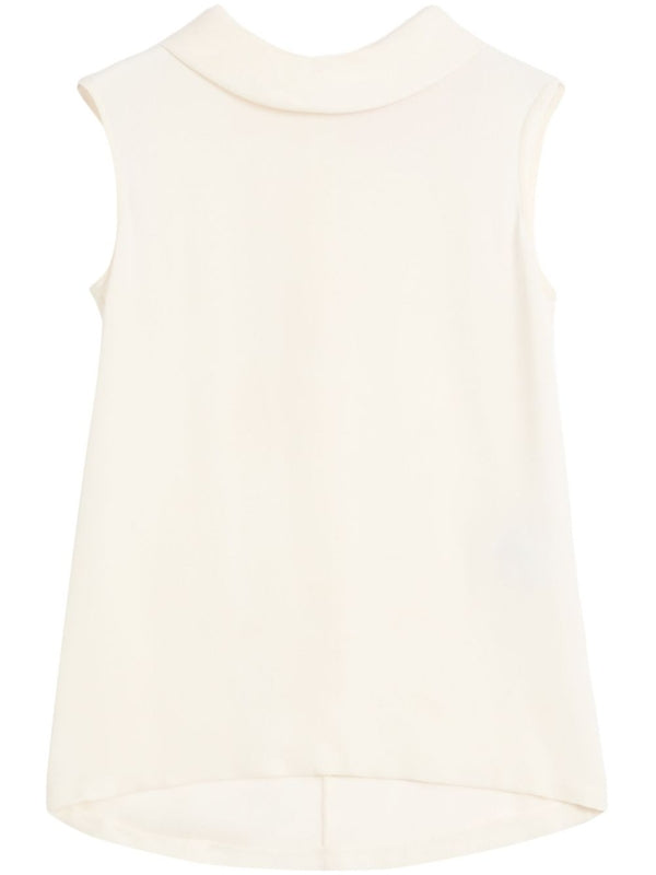 White Silk Sleeveless Top