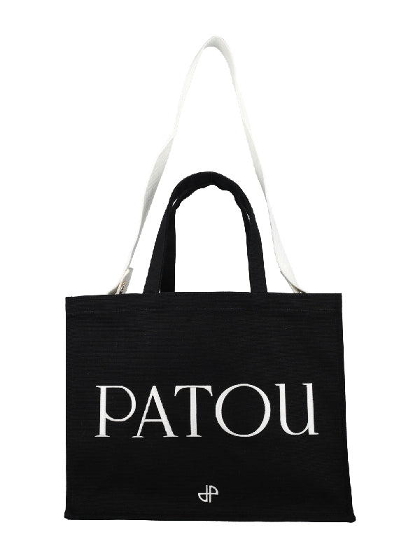 PATOU - Logo Embroidered Cotton Canvas Tote Bag - Jente