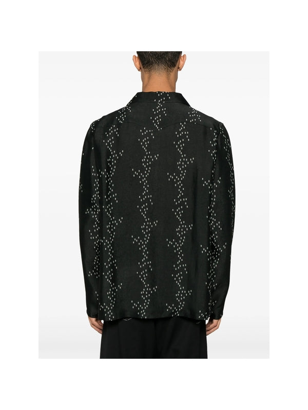 Pattern Jacquard Rayon Blend Shirt