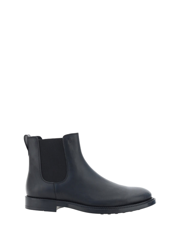 TOD'S - Embossing Logo Leather Chelsea Boots - Jente