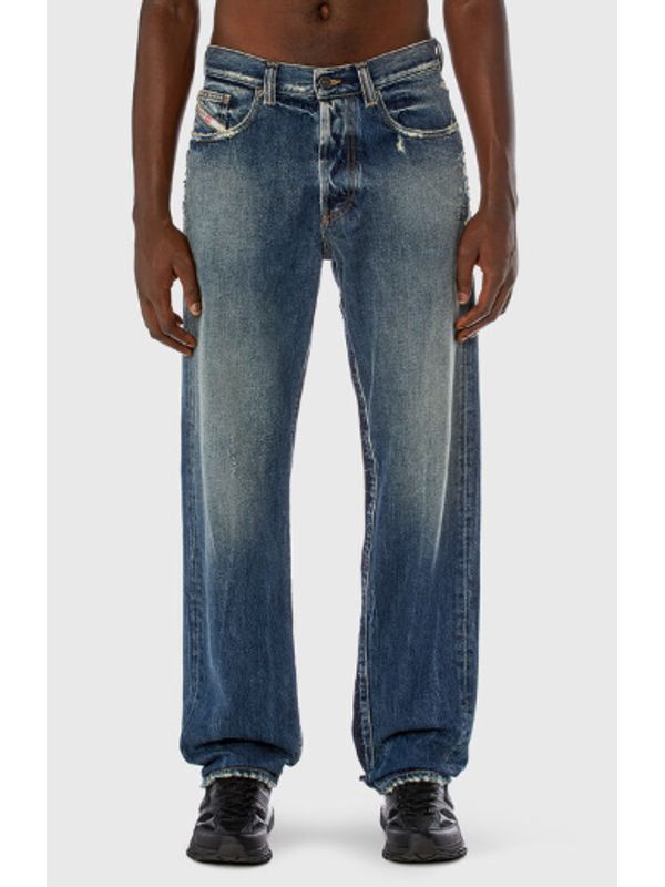 Back Logo Patch Cotton Denim Pants