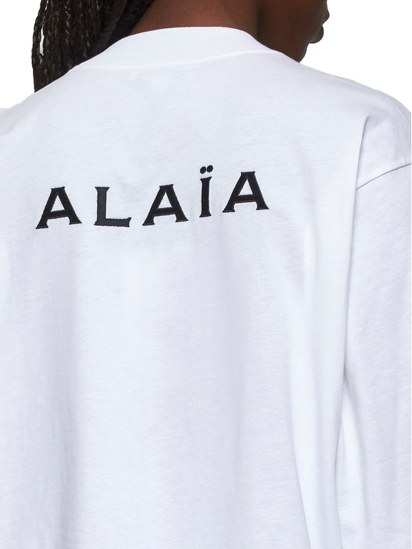 Back Logo White Cotton Sweatshirt