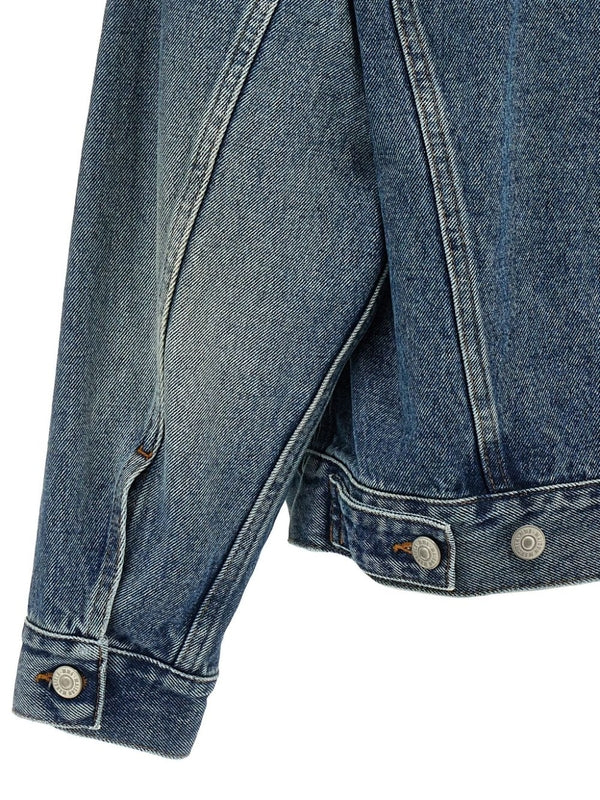 Back Stitch Wash Cotton Denim Trucker Jacket