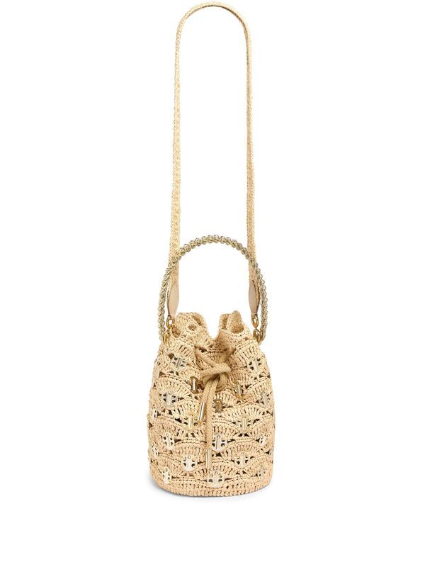 1969 Raffia Bucket Crossbody Bag