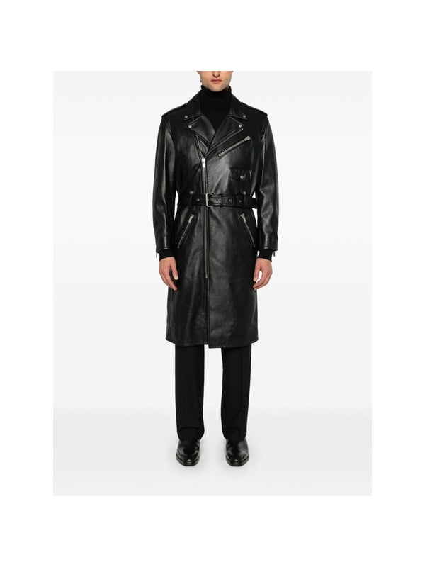 Biker Lambskin Trench Coat