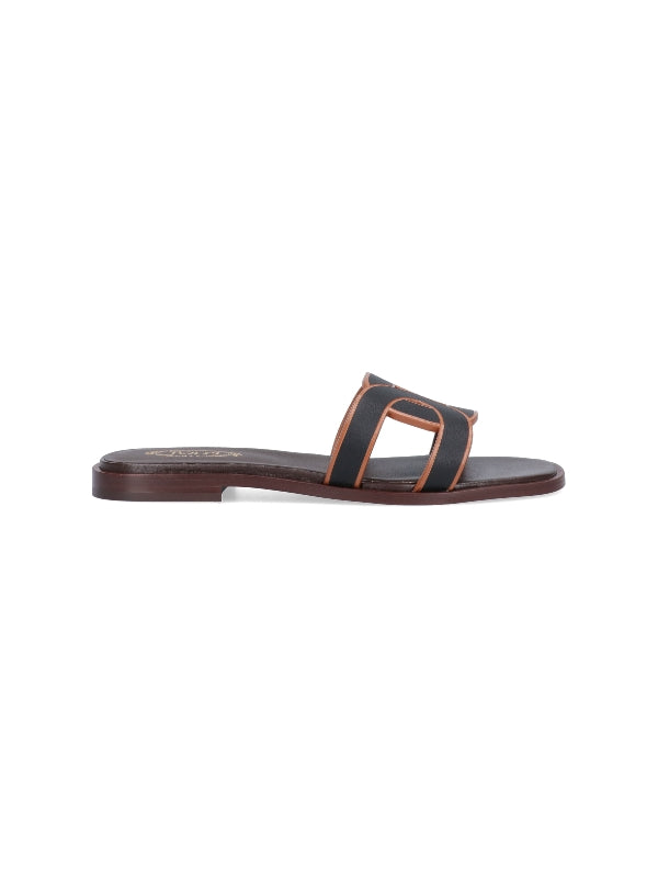 TOD'S - Chain Band Leather Slides - Jente