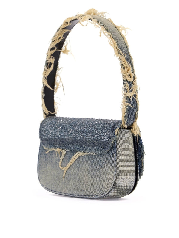 1dr Denim Crystal Shoulder Bag