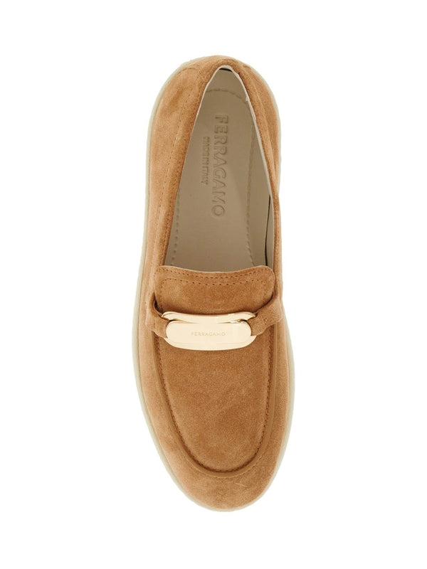 Vara Buckle Suede Loafers