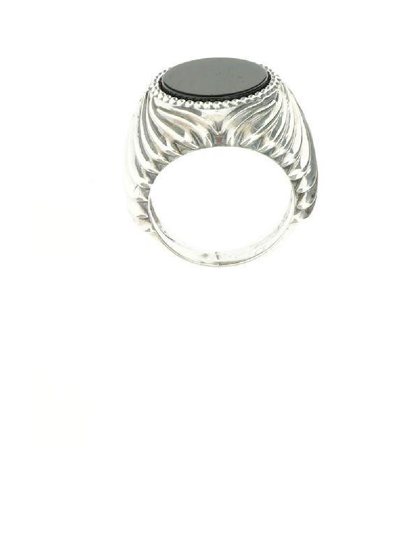 Emboss Engrave Pattern Bold Ring