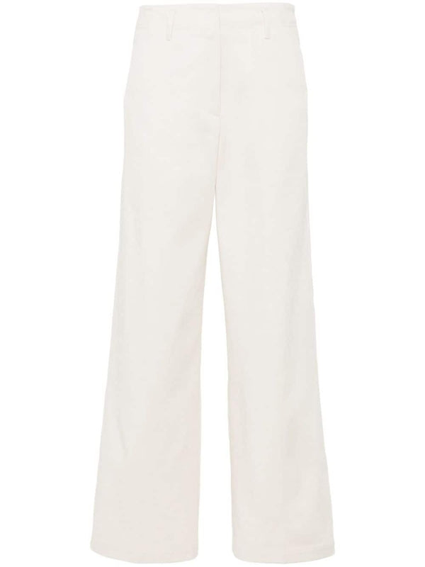 Cotton Blend Wide Pants