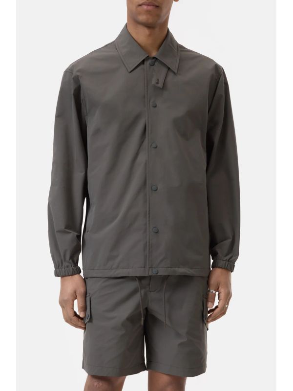 Logo Patch Button-Up Shirt Jacket