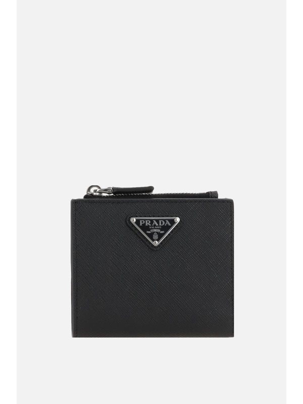 Triangle Logo Leather Card Wallet