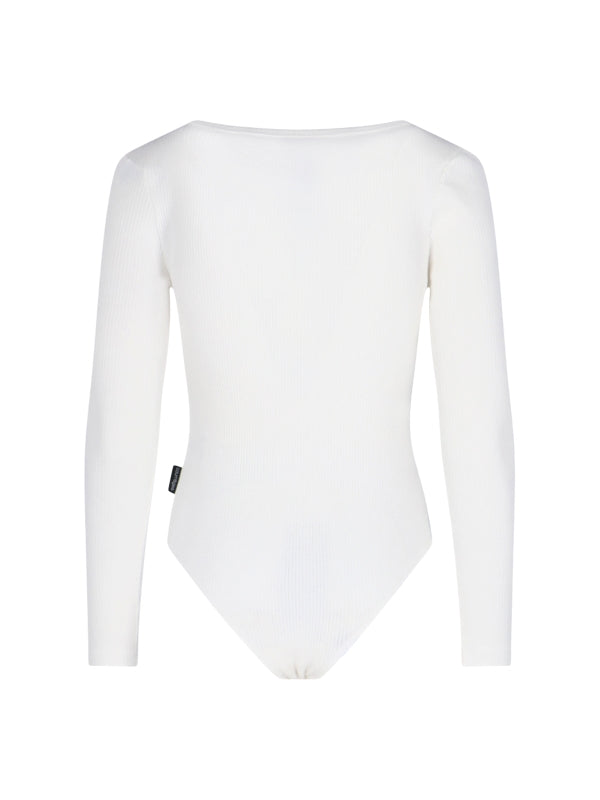 Logo Square Neck Rib Bodysuit