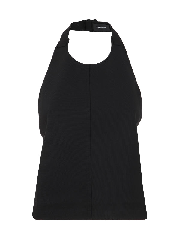 Halterneck Wool Backless Top