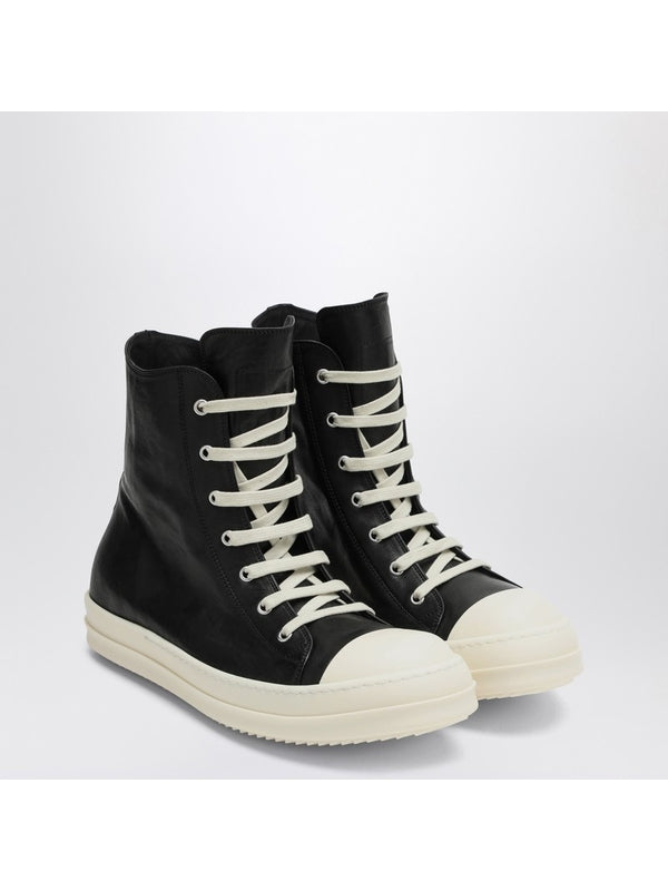 Rick Owens Black High Top Sneakers