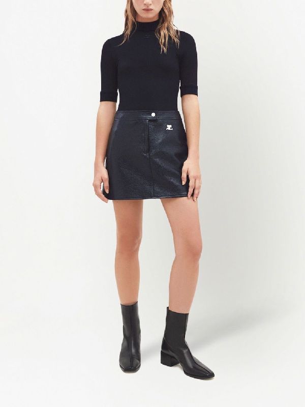 Courrèges - Reedition Vinyl Mini Skirt - Jente