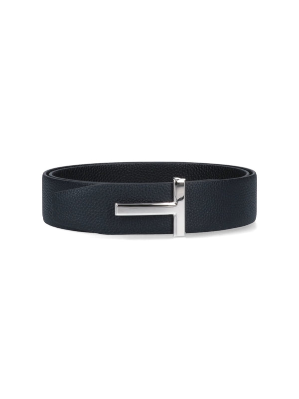 T Buckle Leather Belt