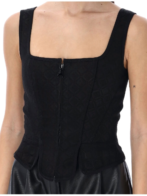 Moon Daimang Jacquard Corset Top