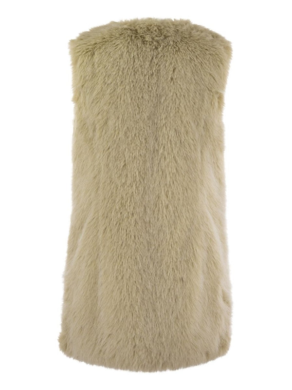 Collarless Fur
  Vest