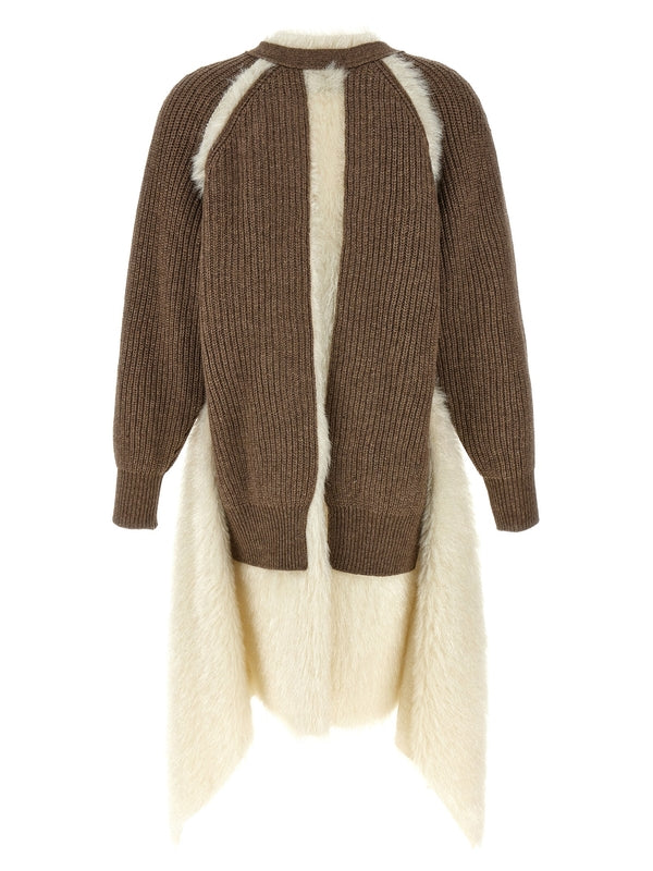 Fur Inserted Wool Cardigan