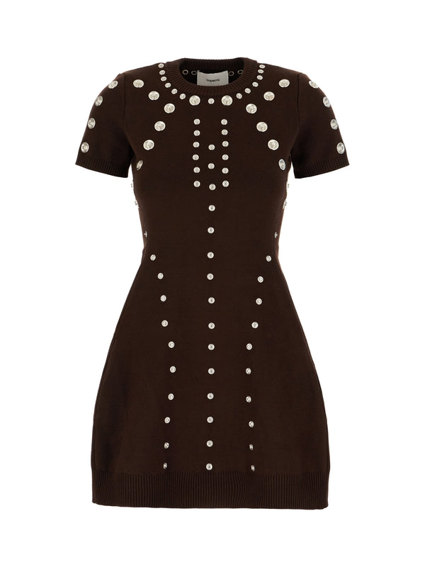 Coperni Brown Mini Dress