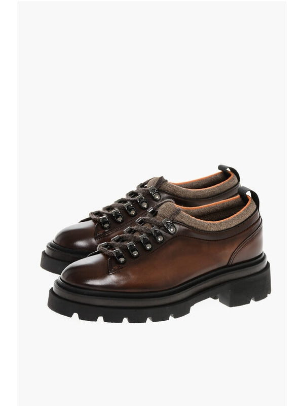 Santoni Brown Lace-Up Boots