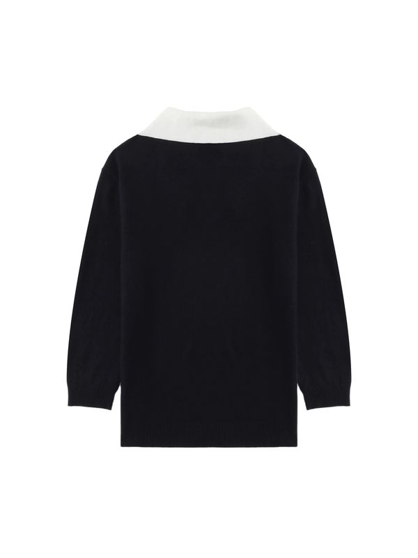 Logo Jacquard Silk Cashmere Polo Shirt