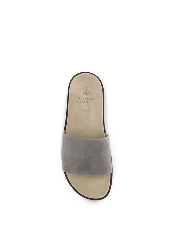 Brunello Cucinelli Grey Slides