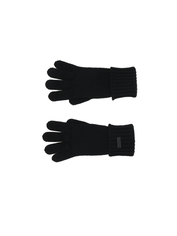 Logo Patch Cashmere Gloves