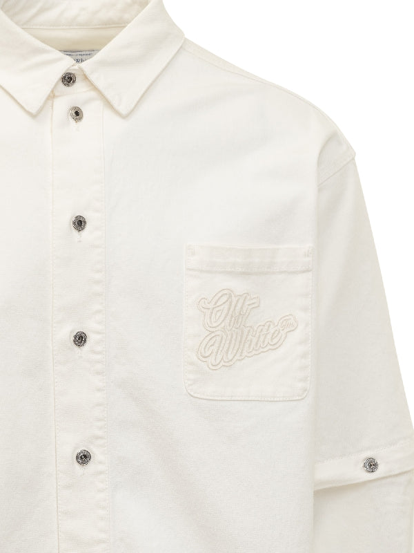 90s Logo Embroidery Overshirt