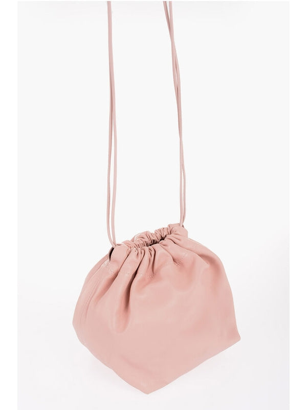 Logo Detail Leather Bucket Bag