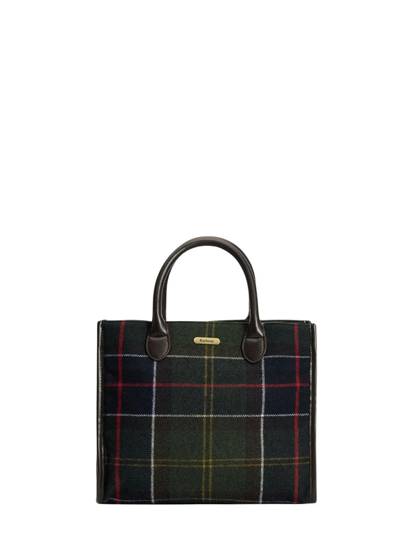Barbour Green Checked Tote Bags