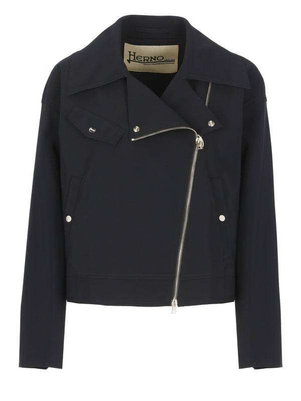 Studded Nylon Biker Jacket