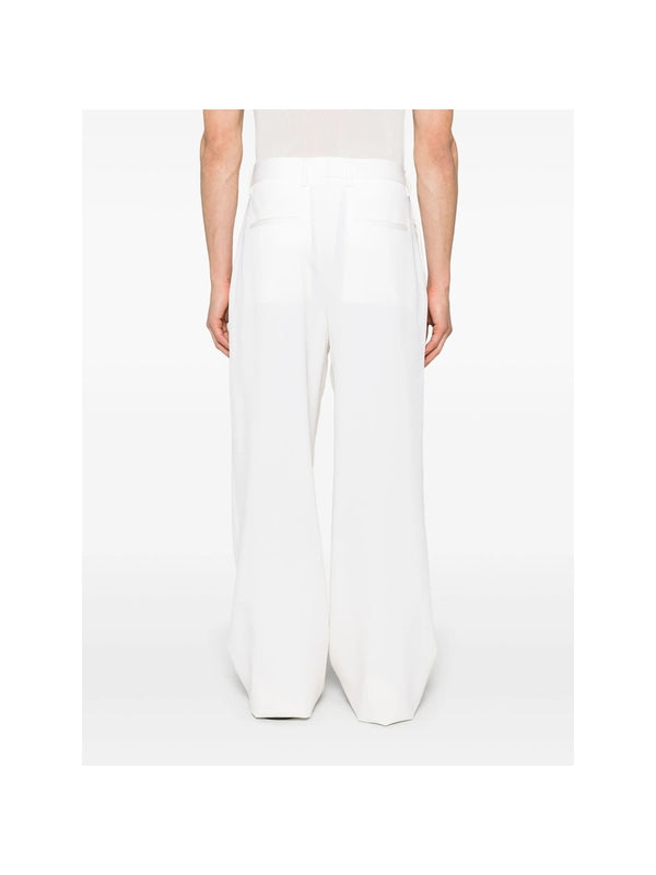 Virgin Wool Wide Tailored
  Pants
