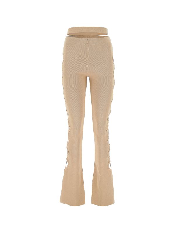 Cutout String Flare Pants