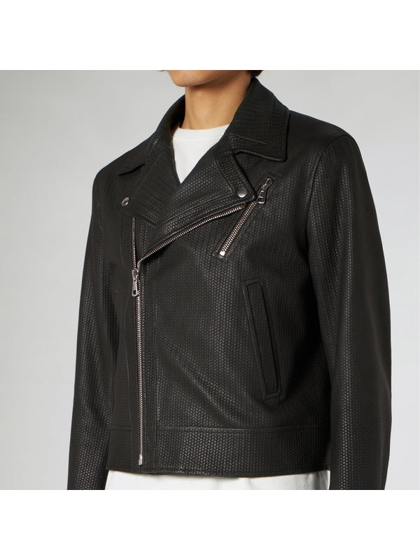 Intreccio Leather Biker Jacket