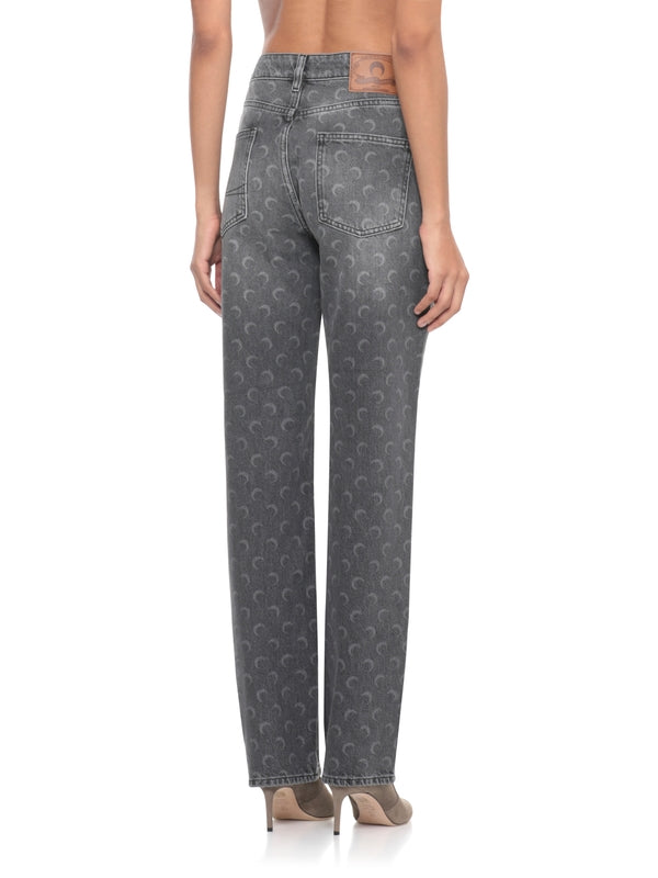 Marine Serre Grey Denim Pants
