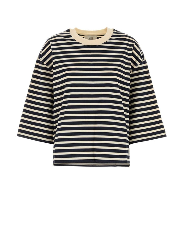 Stripe Cotton Short Sleeve T-shirt