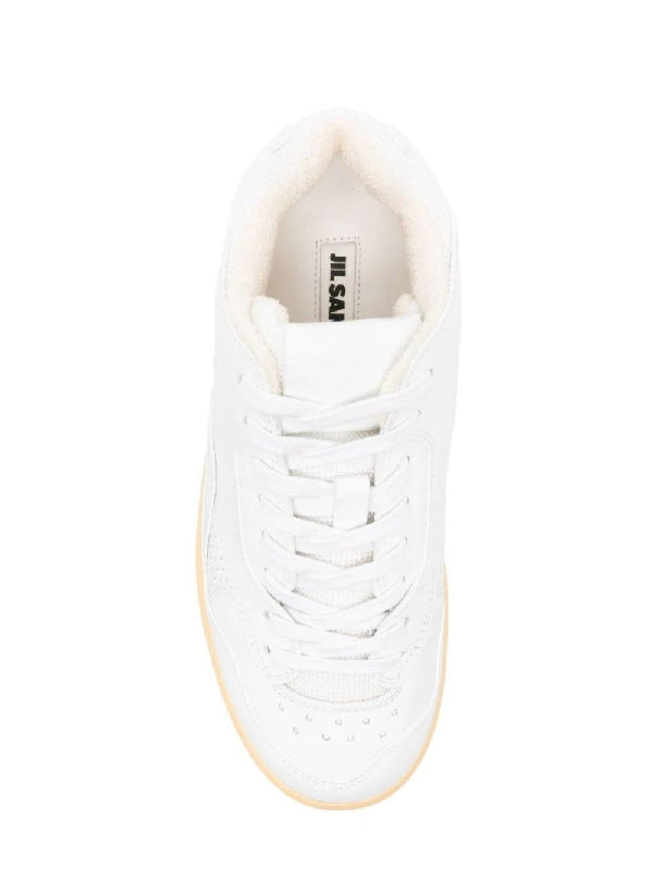 White Calfskin Low Top Sneakers