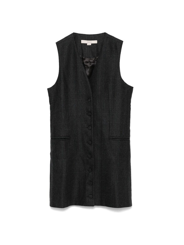 Check Pattern Wool Blend Vest