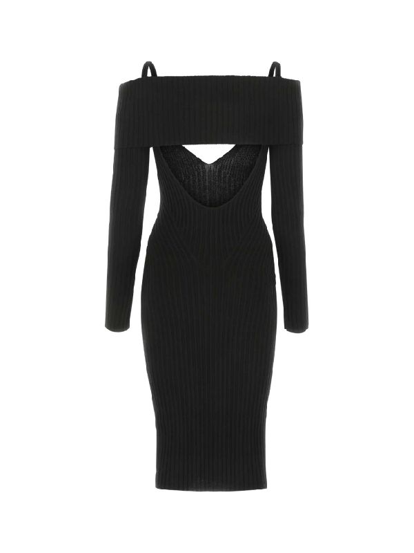 Cut-out Rib Knit Dress