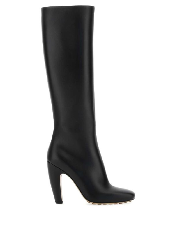 Black Leather Canalazzo High Boots