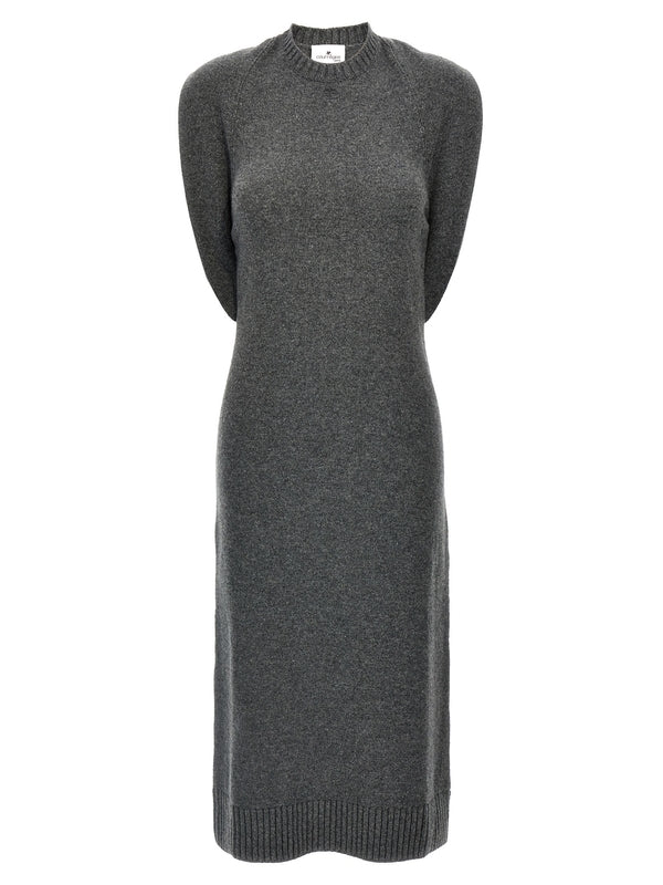 Backless Wool Midi Dress