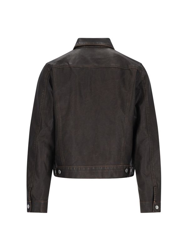 Faux Leather Trucker Jacket