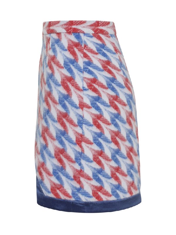 All-Over Pattern Curved Hem Skirt