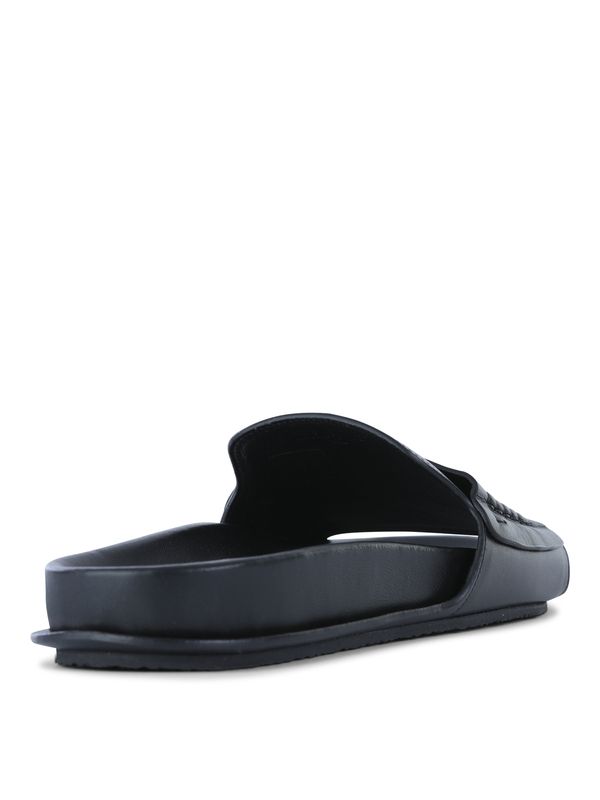 Black Leather Slide