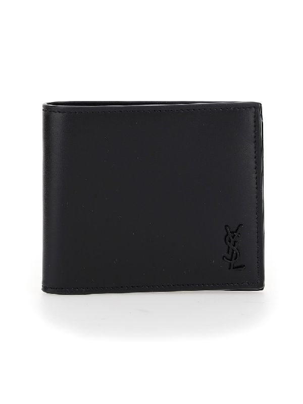 Black Monogram Leather Bifold Wallet