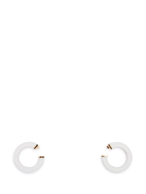 White Bold Hoop Earrings