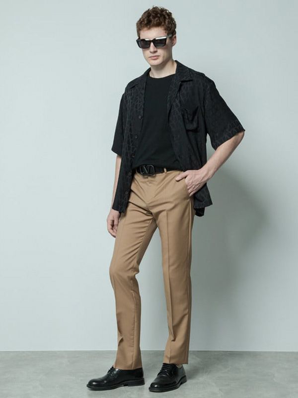 Wool Blend Tailored Pants