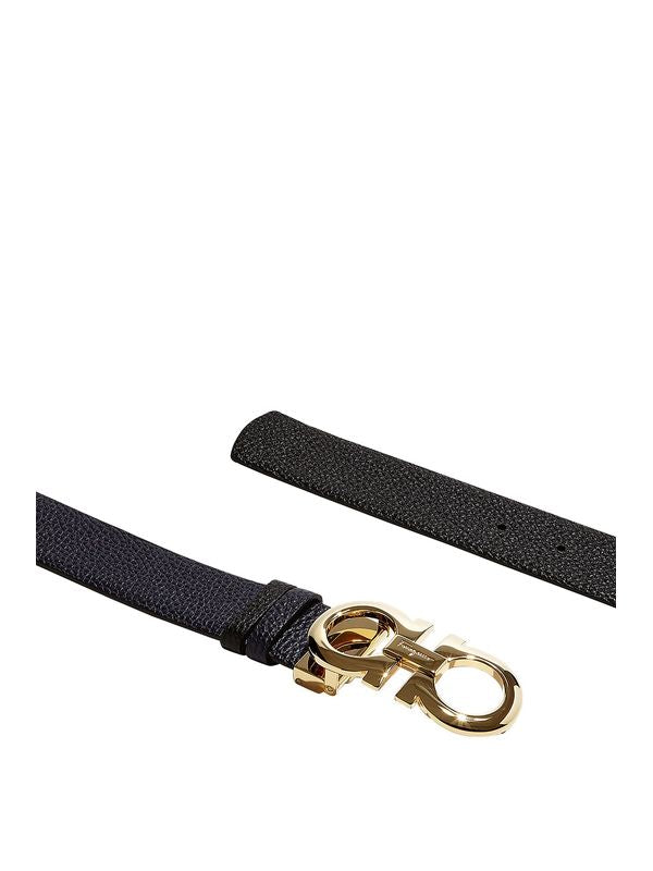 Gancini Buckle Reversible Leather Belt